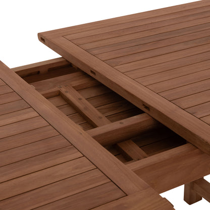 Dining Table Extendable Crander Hm6376 Teak Wood In Natural Color 180-240x100x76hcm.