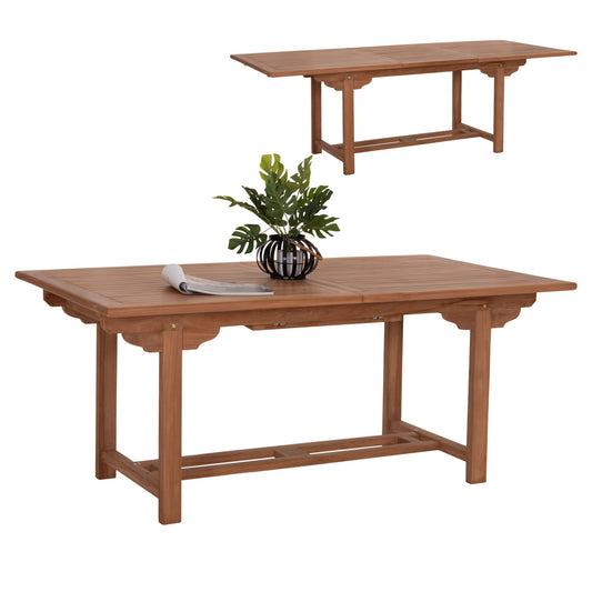 Dining Table Extendable Crander Hm6376 Teak Wood In Natural Color 180-240x100x76hcm.