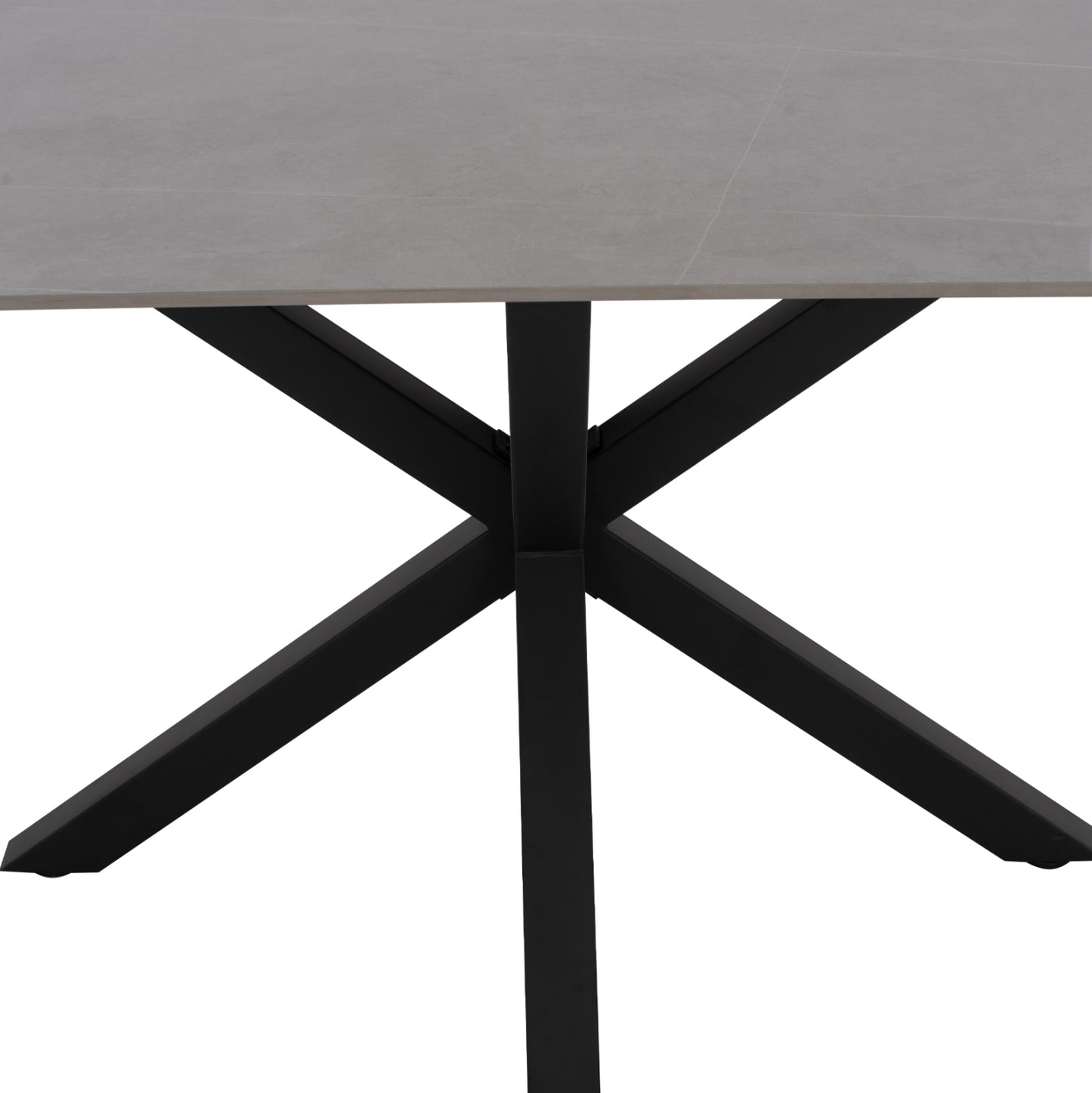 Dining Table Syntec Hm9308.03 Sintered Stone Top Grey Metal Legs 160x90x75hcm.