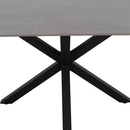 Dining Table Syntec Hm9308.03 Sintered Stone Top Grey Metal Legs 160x90x75hcm.