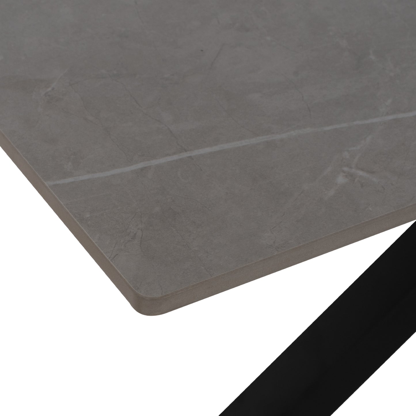 Dining Table Syntec Hm9308.03 Sintered Stone Top Grey Metal Legs 160x90x75hcm.