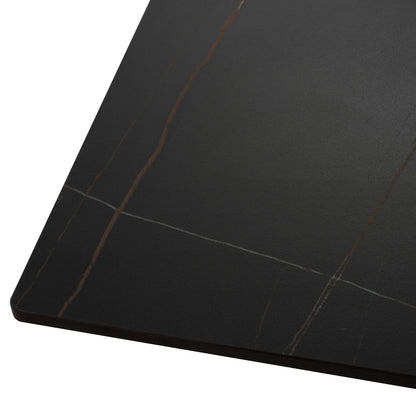 Dining Table Syntec Hm9308.01 Sintered Stone Black Metal Legs 160x90x75h Cm