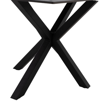Dining Table Syntec Hm9308.01 Sintered Stone Black Metal Legs 160x90x75h Cm
