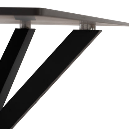 Dining Table Syntec Hm9308.01 Sintered Stone Black Metal Legs 160x90x75h Cm