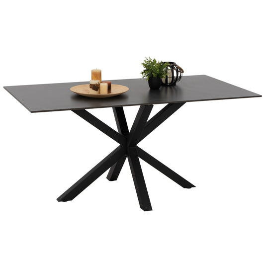 Dining Table Syntec Hm9308.01 Sintered Stone Black Metal Legs 160x90x75h Cm