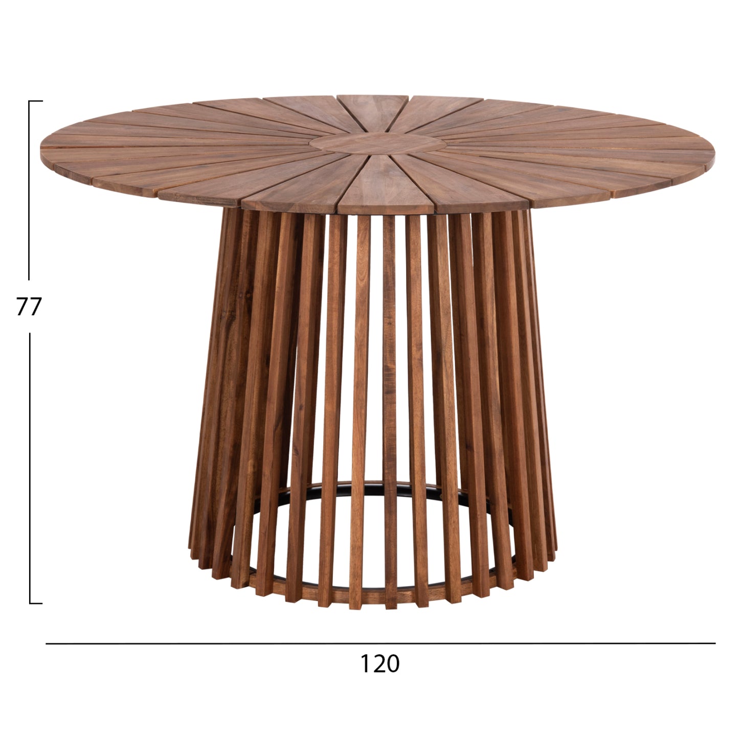 Outdoor Dining Table Cristobal Hm6234 Acacia Wood-metal Φ120x76hcm.