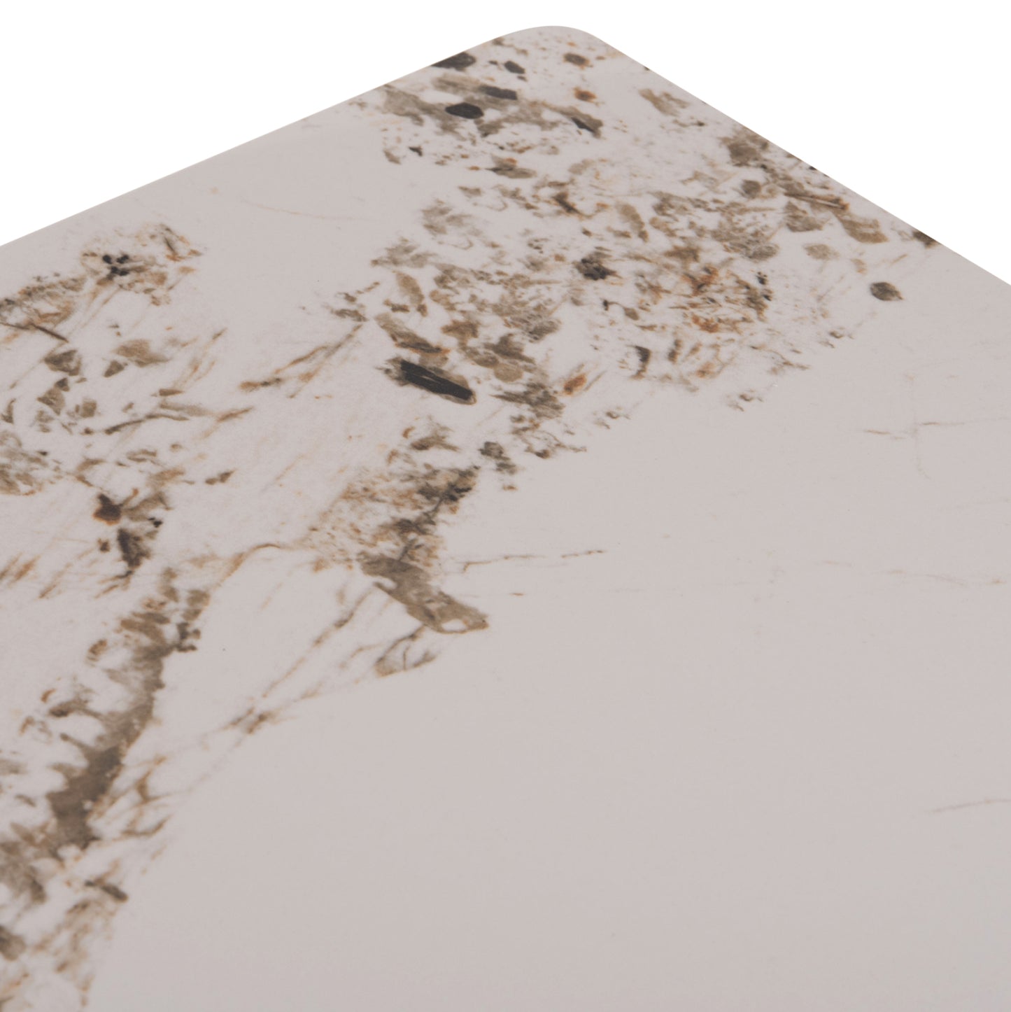 Dining Table Tetran Hm18315.02 Black Metal Base--sintered Stone Top In Pandora Color 80x80x73hcm