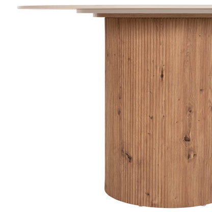 Dining Table Twil Hm18324 Ceramic Top In Travertine Stone Look--mdf Base Φ120x76hcm.