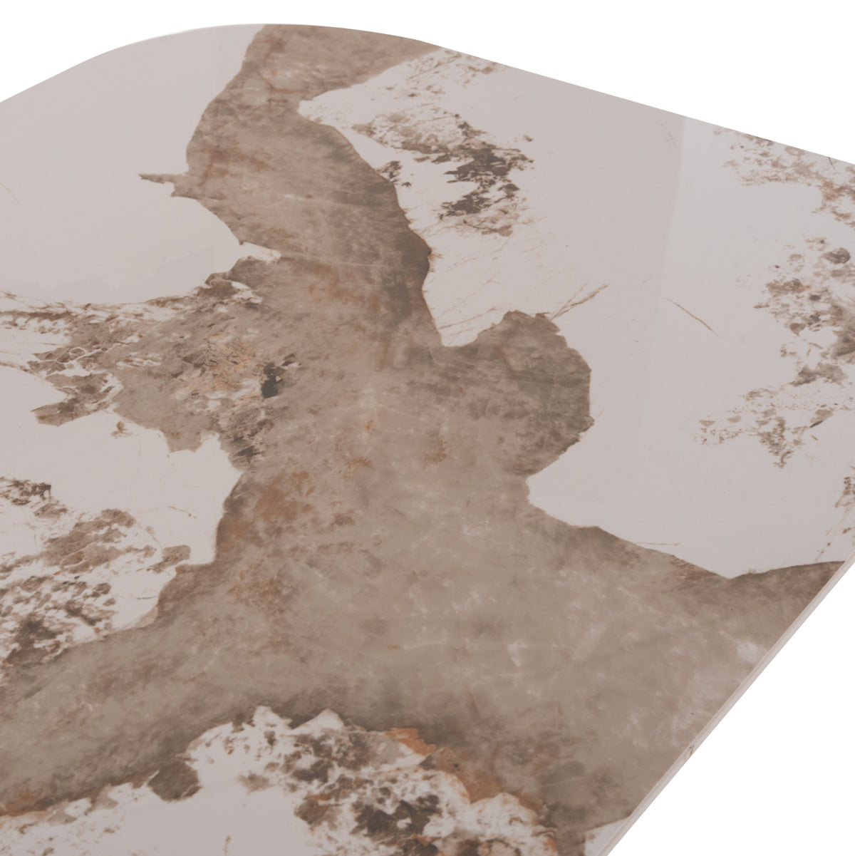 Dining Table Nordu Hm18414 Mdf Base--ceramic Top In White/brown Marble Coloring 180x90x76hcm.