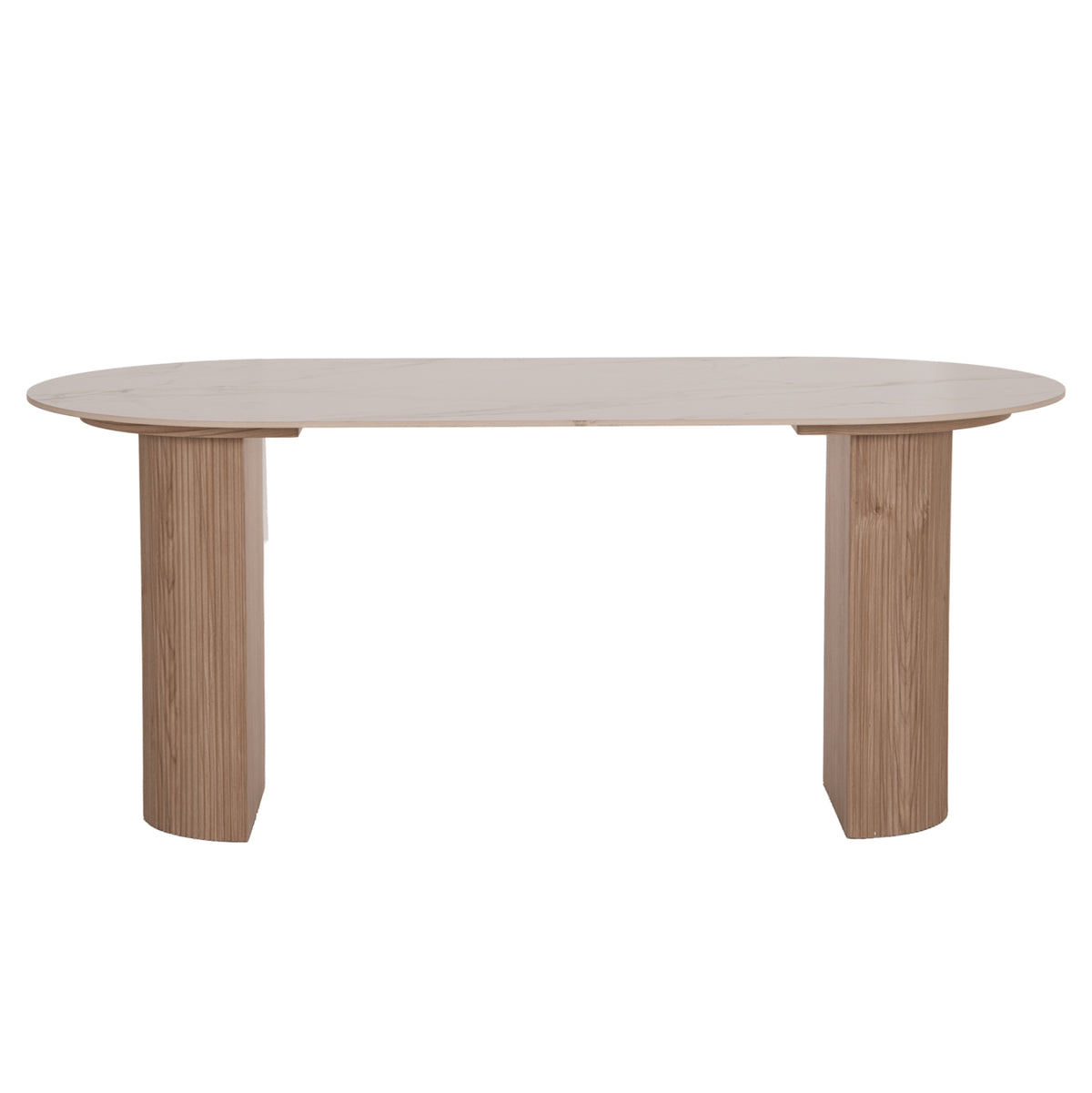 Dining Table Mellow Hm18416 Mdf Legs--ceramic Top In White Marble Coloring 180x90x76hcm.