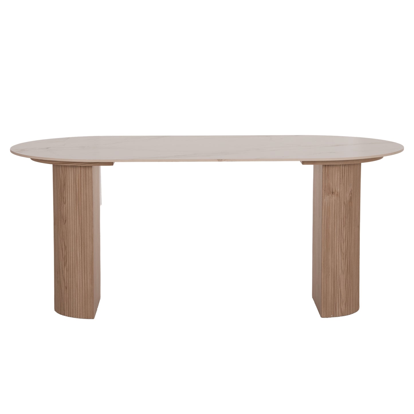 Dining Table Mellow Hm18416 Mdf Legs--ceramic Top In White Marble Coloring 180x90x76hcm.