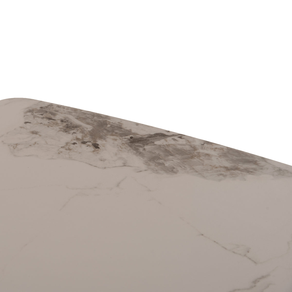 Dining Table Minao Hm18418 Mdf Legs In Dark Grey--ceramic Top In White/brown Marble 160x90x75hcm