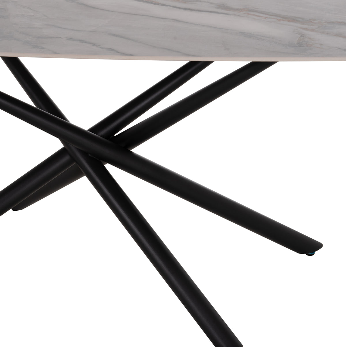 Dining Table Iska Hm18420 Ceramic Top In White/brown Marble Coloring 160x90x79hcm