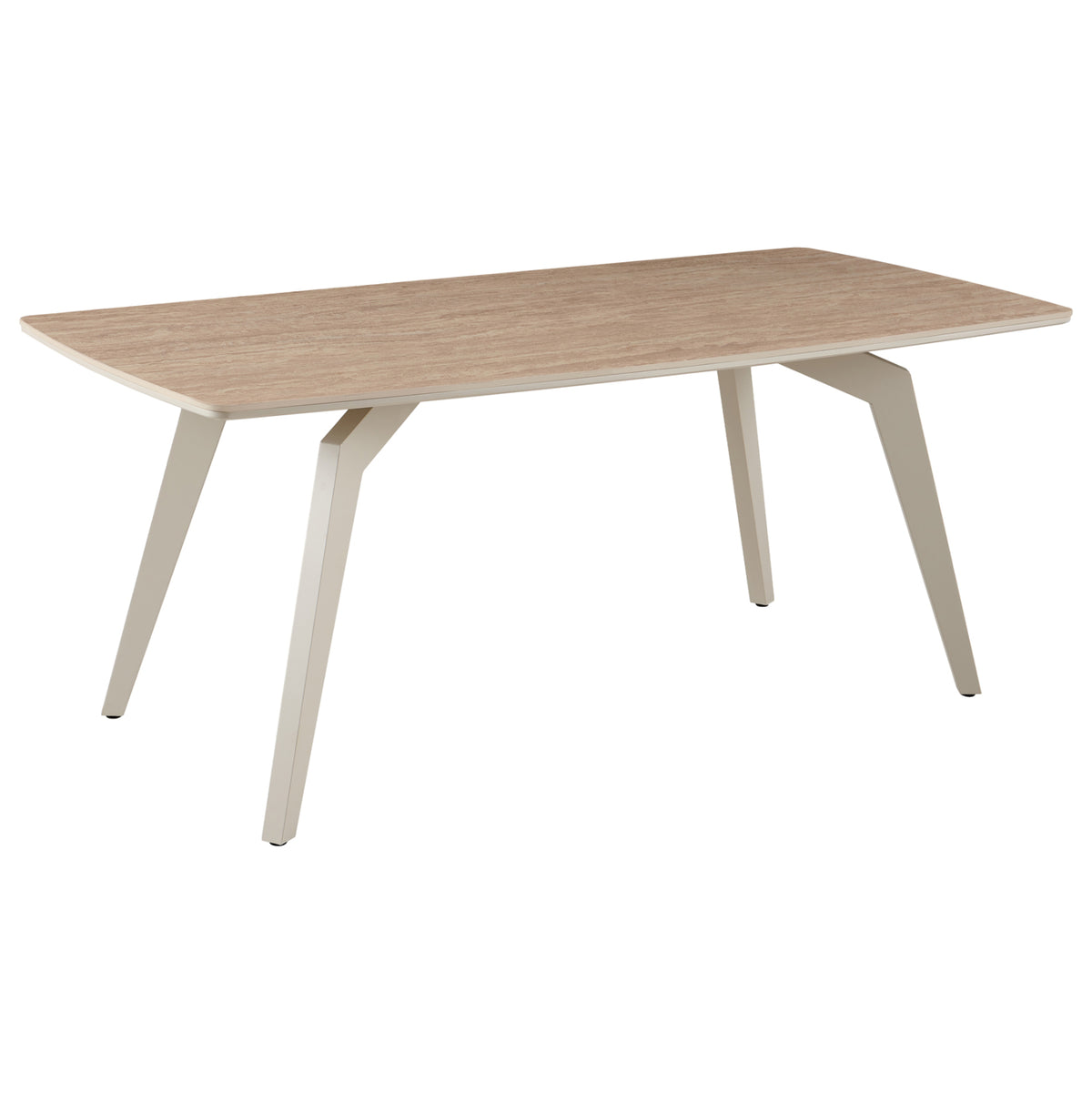 Dining Table Moff Hm18466.04 Sintered Stone Top In Travertine Stone Color 180x90x75hcm
