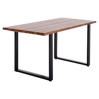 Outdoor Dining Table Friggo Hm6296.01 Acacia Wood 3.5cm Thick--metal Legs 140x80x77hcm