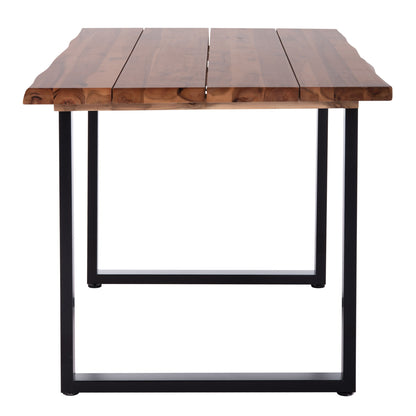Outdoor Dining Table Friggo Hm6296.01 Acacia Wood 3.5cm Thick--metal Legs 140x80x77hcm