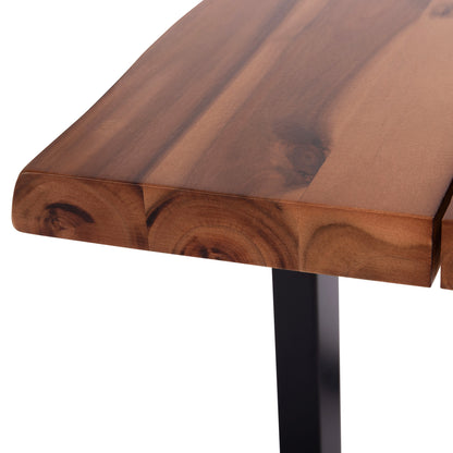 Outdoor Dining Table Friggo Hm6296.01 Acacia Wood 3.5cm Thick--metal Legs 140x80x77hcm