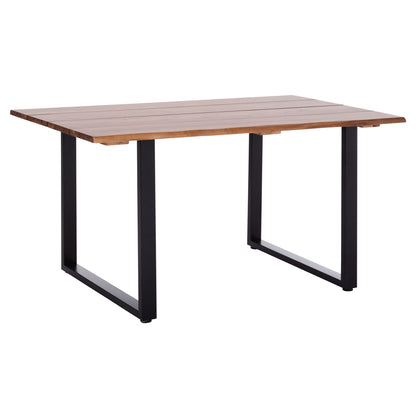 Outdoor Dining Table Friggo Hm6296.02 Acacia Wood 2.6cm Thick--metal Legs 140x80x76hcm