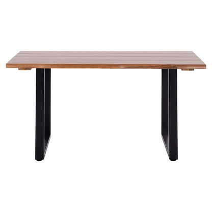 Outdoor Dining Table Friggo Hm6297.01 Acacia Wood 3.5cm Thick--metal Legs 160x80x77hcm