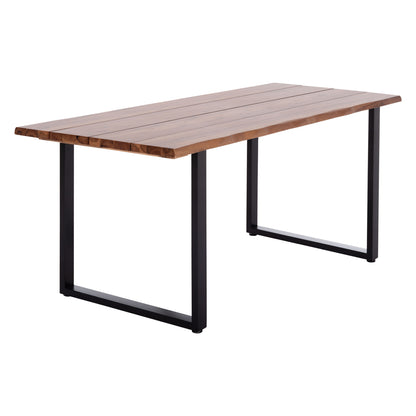 Outdoor Dining Table Friggo Hm6297.01 Acacia Wood 3.5cm Thick--metal Legs 160x80x77hcm