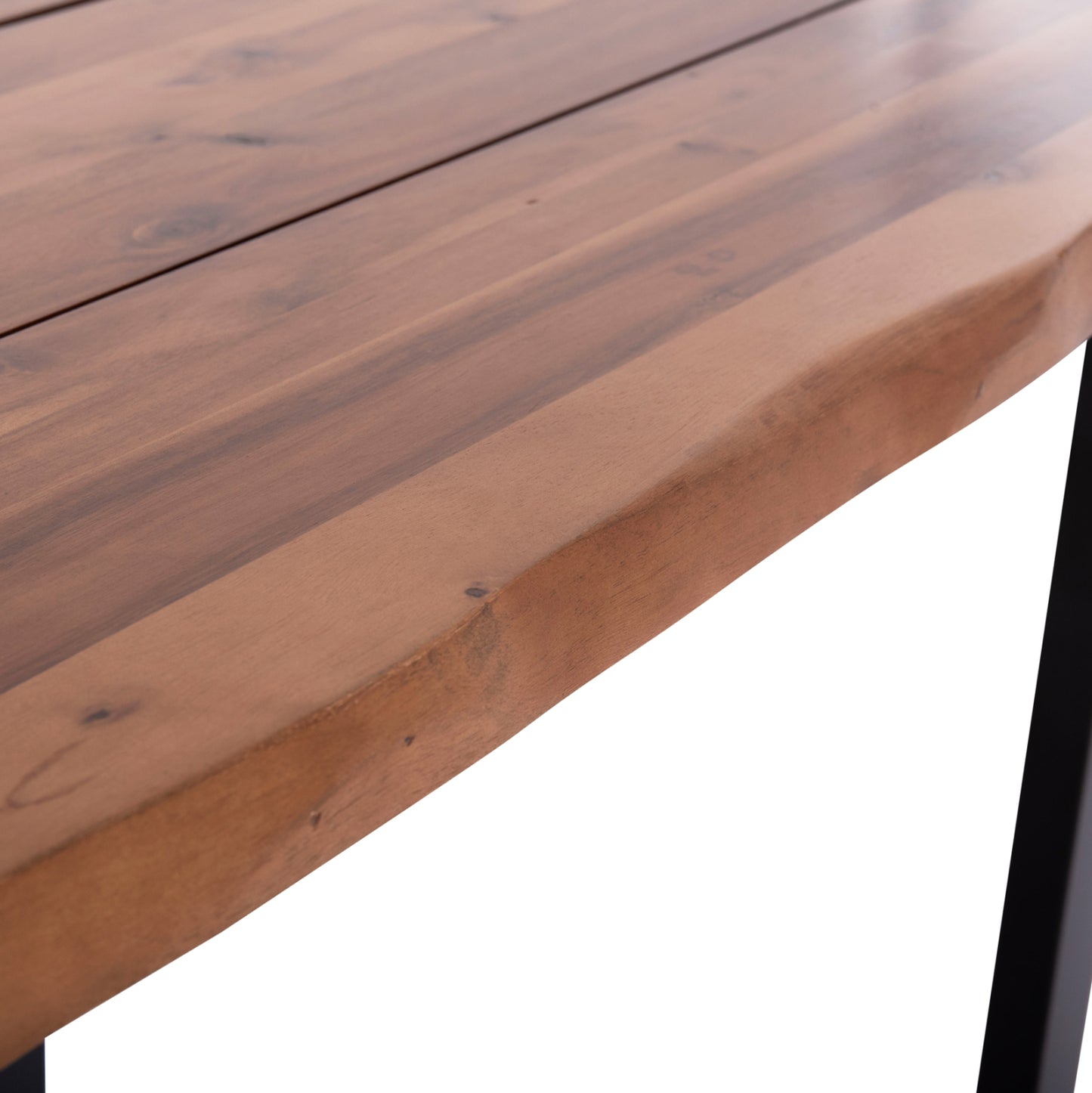 Outdoor Dining Table Friggo Hm6297.01 Acacia Wood 3.5cm Thick--metal Legs 160x80x77hcm