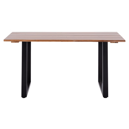Outdoor Dining Table Friggo Hm6297.02 Acacia Wood 2.6cm Thick--metal Legs 160x80x76hcm