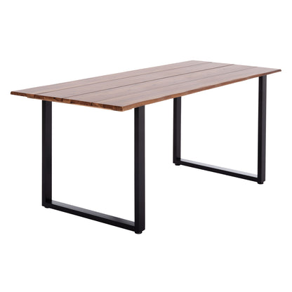 Outdoor Dining Table Friggo Hm6297.02 Acacia Wood 2.6cm Thick--metal Legs 160x80x76hcm