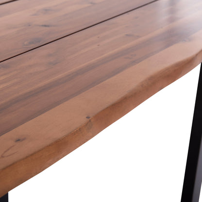 Outdoor Dining Table Friggo Hm6297.02 Acacia Wood 2.6cm Thick--metal Legs 160x80x76hcm
