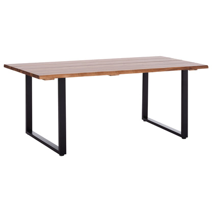 Outdoor Dining Table Friggo Hm6298.01 Acacia Wood 3.5cm Thick--metal Legs 200x100x77hcm