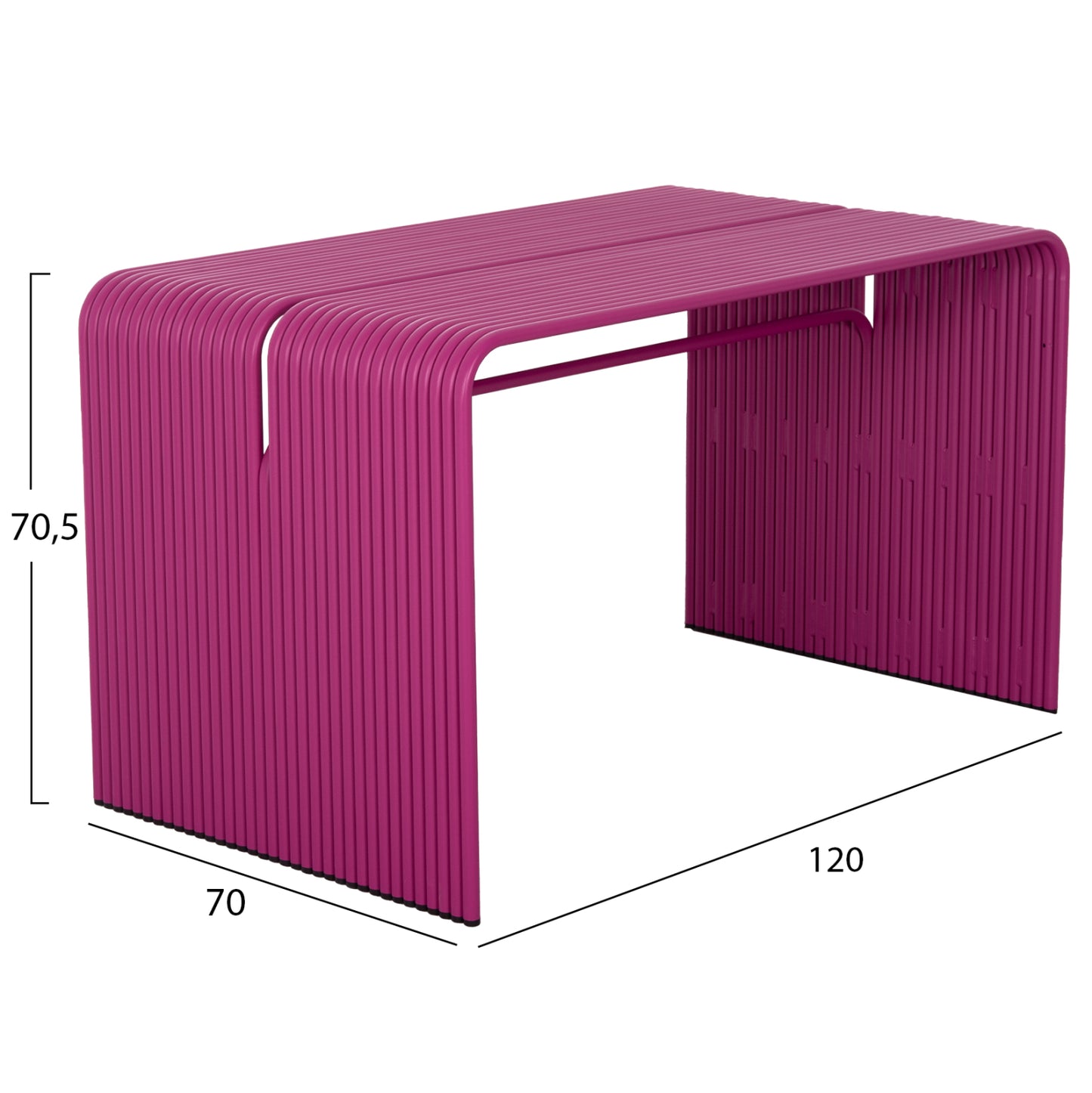 Dining Table Series Intrepid Hm6330.05 Aluminum In Purple 120x70x70.5hcm.
