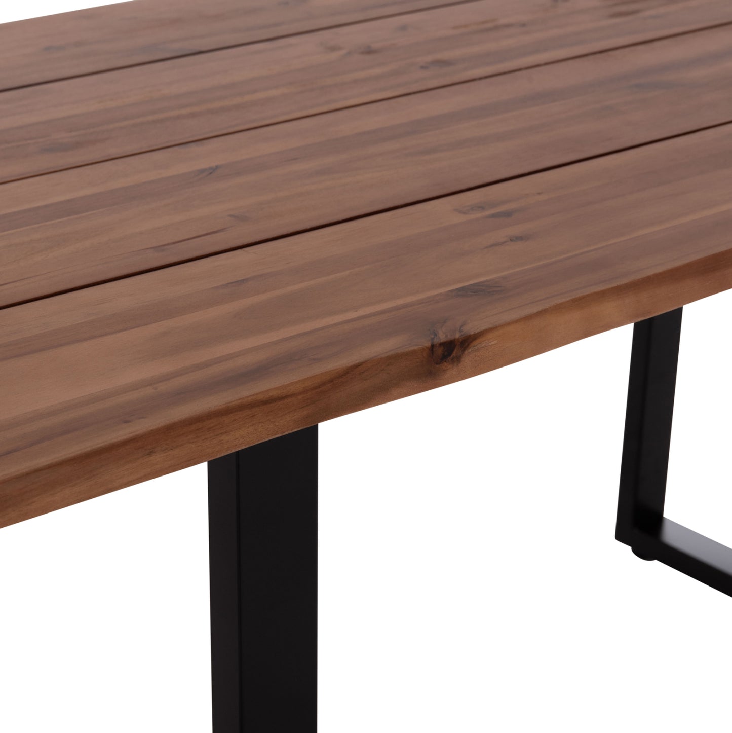 Outdoor Dining Table Friggo Hm6375.02 Acacia Wood 2.6cm Thick--metal Legs 160x80x76hcm
