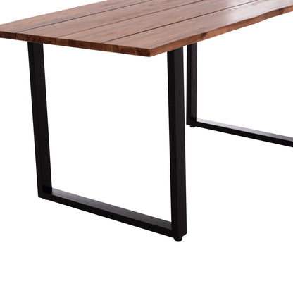 Outdoor Dining Table Friggo Hm6375.02 Acacia Wood 2.6cm Thick--metal Legs 160x80x76hcm