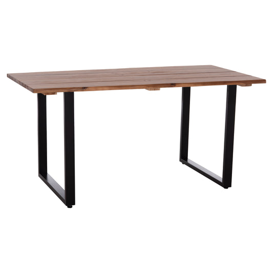 Outdoor Dining Table Friggo Hm6375.02 Acacia Wood 2.6cm Thick--metal Legs 160x80x76hcm