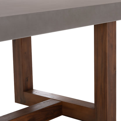 Dining Table Astor Hm6572.01 Grey Fiber Cement Top--acacia Wood Legs 240x100x75hcm