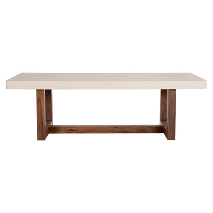 Dining Table Astor Hm6572.02 Beige Fiber Cement Top--acacia Wood Legs 240x100x75hcm
