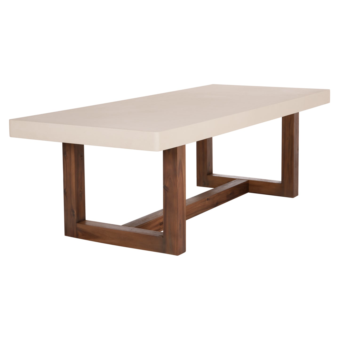 Dining Table Astor Hm6572.02 Beige Fiber Cement Top--acacia Wood Legs 240x100x75hcm