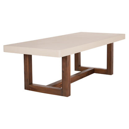 Dining Table Astor Hm6572.02 Beige Fiber Cement Top--acacia Wood Legs 240x100x75hcm
