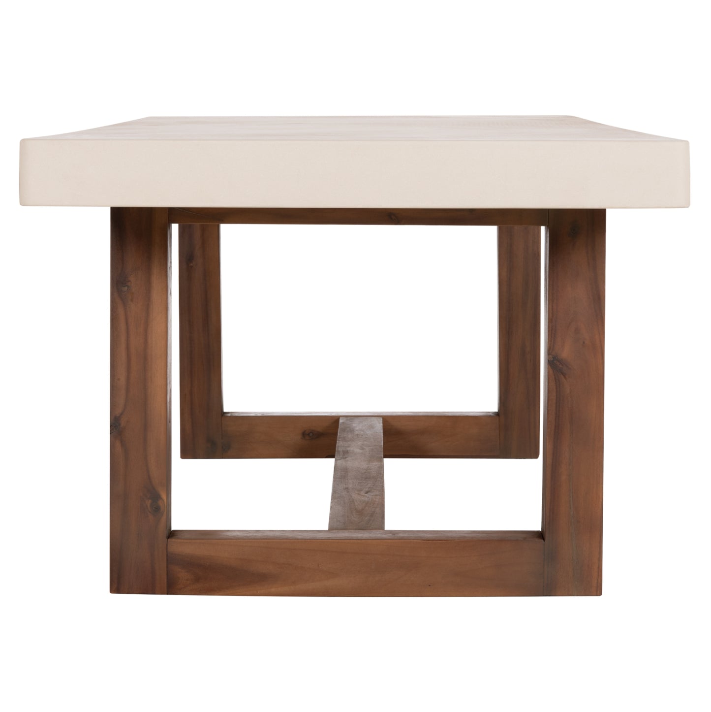 Dining Table Astor Hm6572.02 Beige Fiber Cement Top--acacia Wood Legs 240x100x75hcm