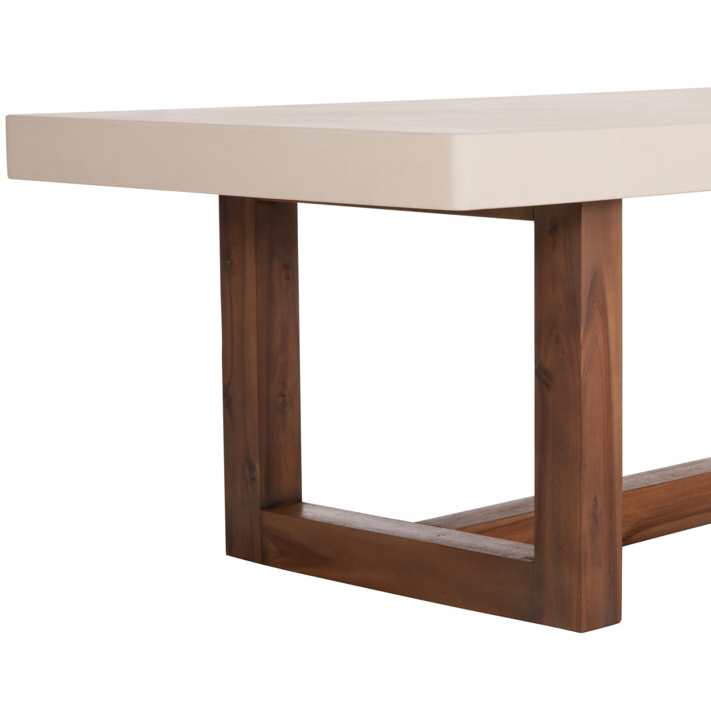 Dining Table Astor Hm6572.02 Beige Fiber Cement Top--acacia Wood Legs 240x100x75hcm