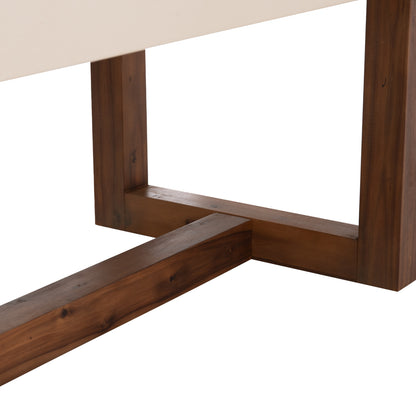 Dining Table Astor Hm6572.02 Beige Fiber Cement Top--acacia Wood Legs 240x100x75hcm