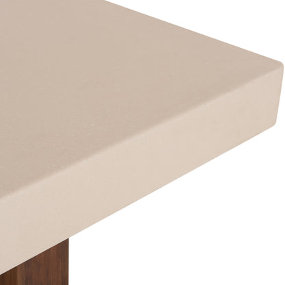 Dining Table Astor Hm6572.02 Beige Fiber Cement Top--acacia Wood Legs 240x100x75hcm