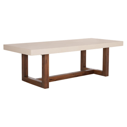 Dining Table Astor Hm6572.02 Beige Fiber Cement Top--acacia Wood Legs 240x100x75hcm