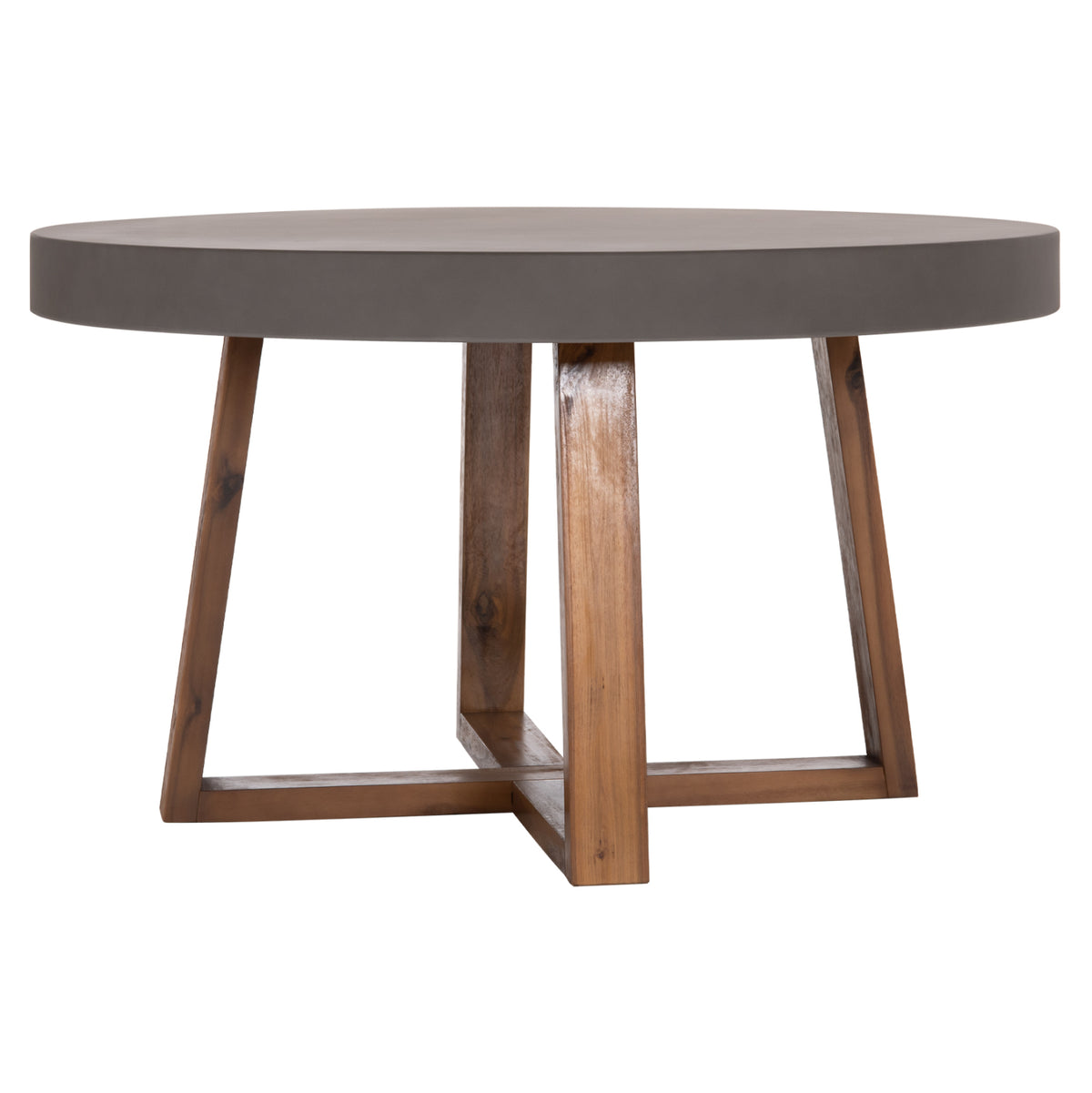Dining Table Round Maeve Hm6574.01 Grey Fiber Cement--acacia Wood Φ130x74hcm.