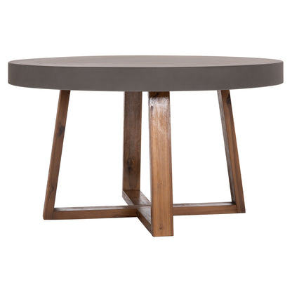 Dining Table Round Maeve Hm6574.01 Grey Fiber Cement--acacia Wood Φ130x74hcm.