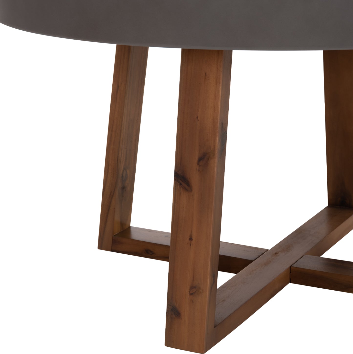 Dining Table Round Maeve Hm6574.01 Grey Fiber Cement--acacia Wood Φ130x74hcm.