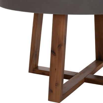 Dining Table Round Maeve Hm6574.01 Grey Fiber Cement--acacia Wood Φ130x74hcm.