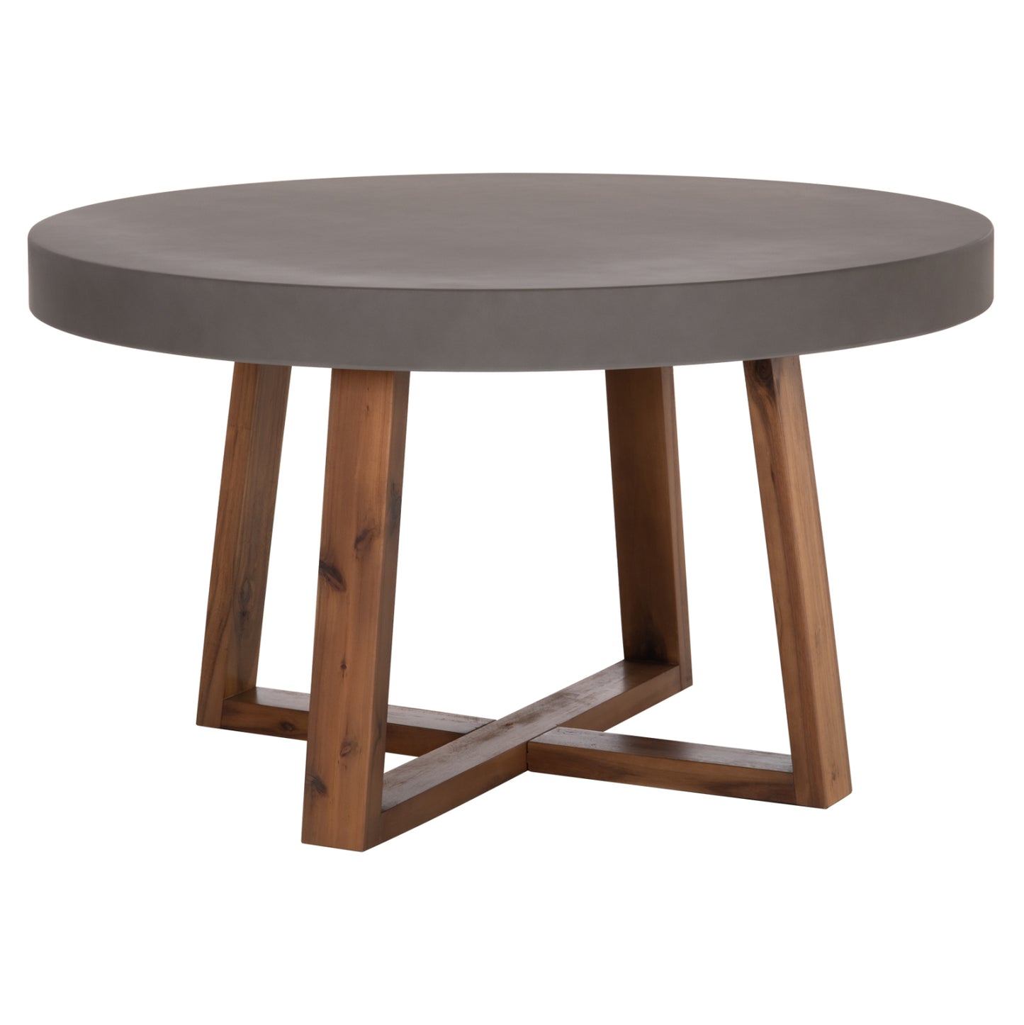 Dining Table Round Maeve Hm6574.01 Grey Fiber Cement--acacia Wood Φ130x74hcm.