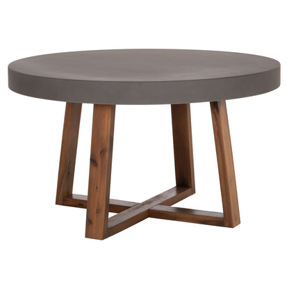 Dining Table Round Maeve Hm6574.01 Grey Fiber Cement--acacia Wood Φ130x74hcm.