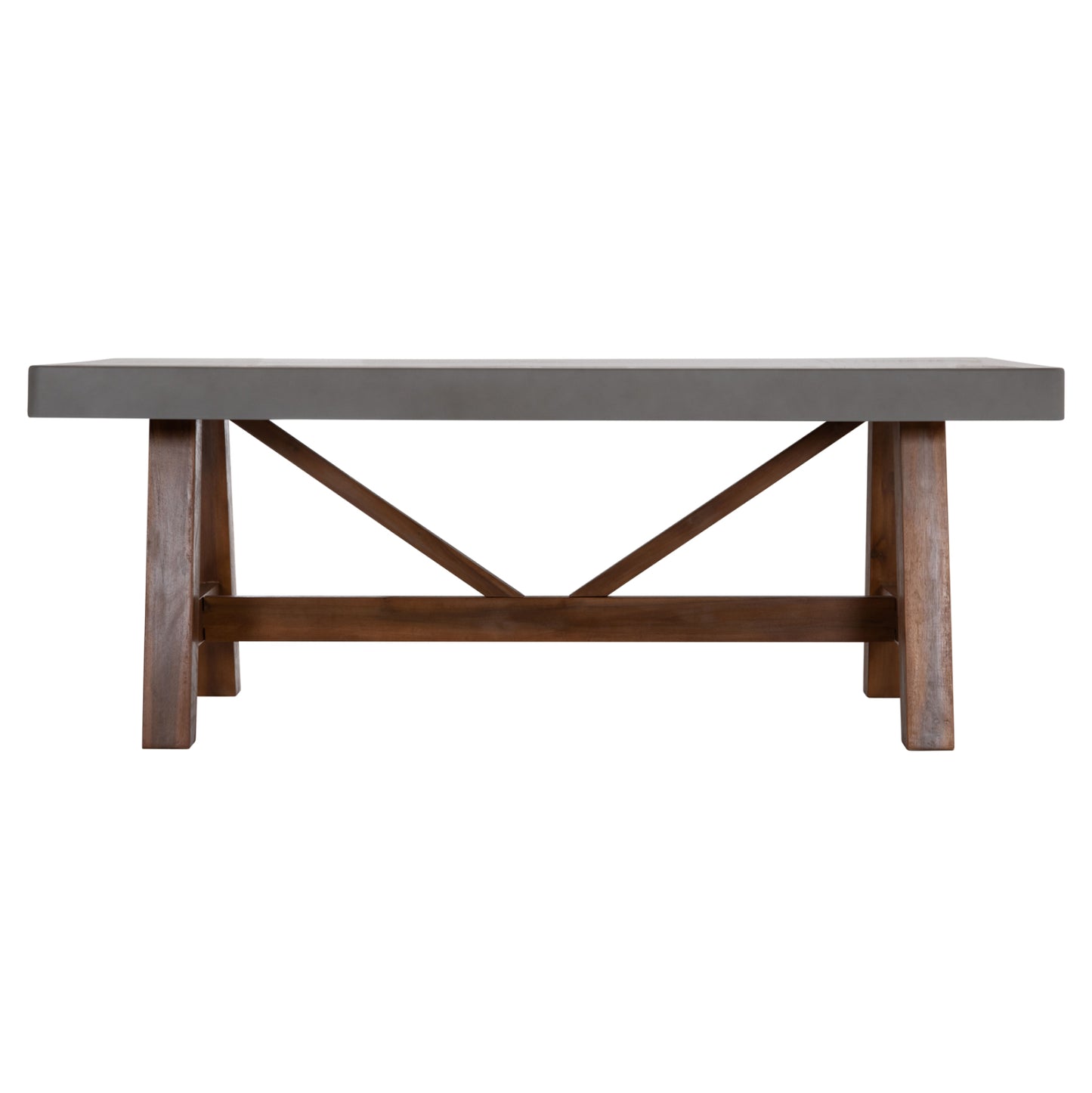 Dining Table Maeve Hm6575.01 Grey Fiber Cement Top--acacia Wood Legs 200x100x75hcm