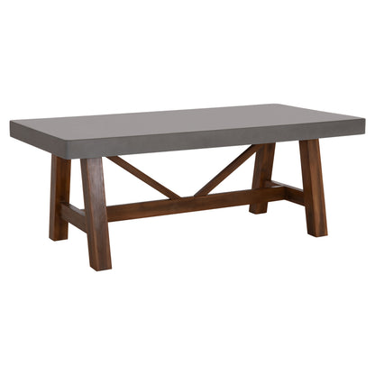 Dining Table Maeve Hm6575.01 Grey Fiber Cement Top--acacia Wood Legs 200x100x75hcm